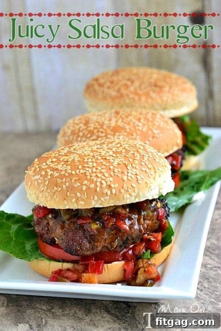 Juicy Salsa Burgers: The Ultimate Summer Grilling Recipe Deliciously juicy salsa burger with fresh toppings, showcasing Hellmann's secret ingredient
