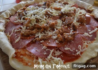 Pizza crust being crimped