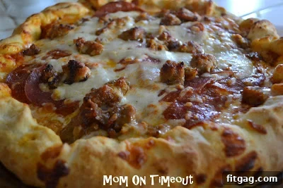 Deliciously baked stuffed crust pizza