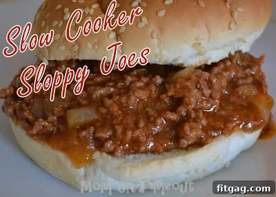 Close-up of savory Sloppy Joes mixture simmering in a slow cooker.