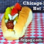 Chicago-Style Hot Dogs on a bun with toppings