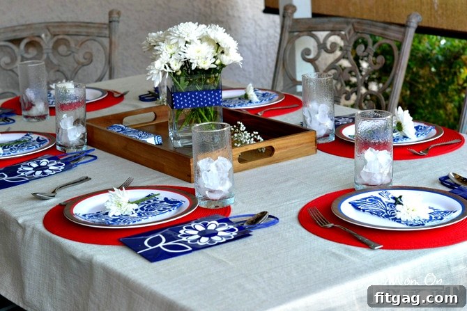 Festive Labor Day Outdoor Table Setting