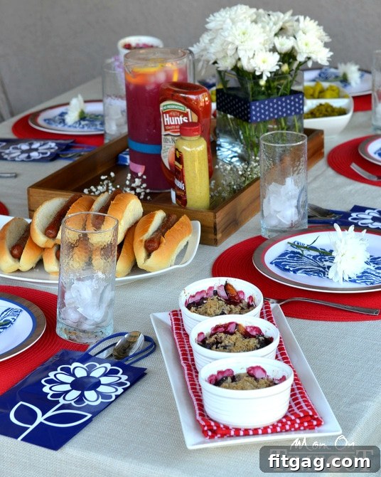 Labor Day Tablescape featuring delicious food