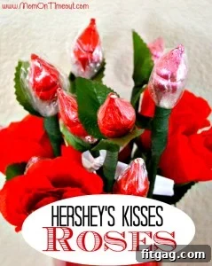 Sweet Valentine's Popcorn Balls 13 Hershey's Kisses crafted into beautiful roses, a sweet and creative Valentine's gift.