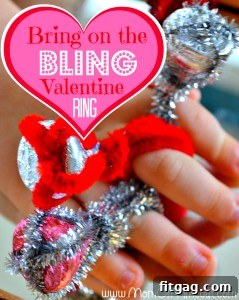 Sweet Valentine's Popcorn Balls 19 A 'Bring on the Bling Valentine Ring' craft, adding sparkle to Valentine's Day.