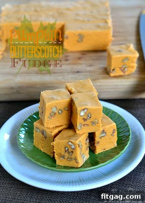 A tray of pumpkin butterscotch fudge ready for serving.