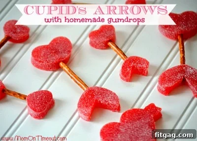 Cupid's Arrows with Homemade Gumdrops: A creative Valentine's Day craft combining candy making and decorative arrows.