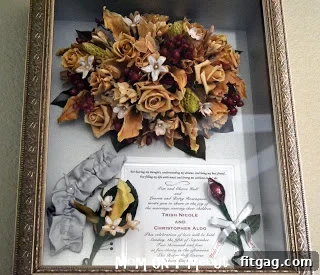 Framed wedding memento featuring a personalized Hershey's Kiss Rose