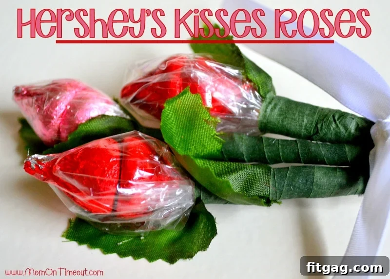 A charming bouquet of Hershey's Kiss Roses, perfect for gifting