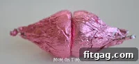 Preparing Hershey's Kisses by removing the paper plume