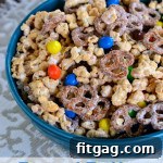 Peanut Butter Popcorn Munch ready to serve