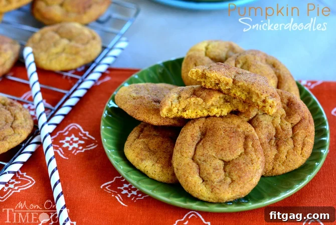 Close-up of freshly baked Pumpkin Pie Snickerdoodle cookies, coated in a delightful cinnamon-sugar mix.
