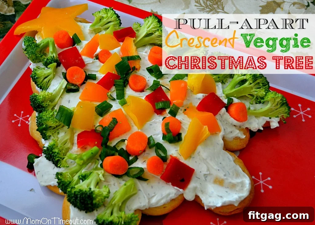 Pull-Apart Crescent Veggie Christmas Tree | MomOnTimeout.com Delicious White Chocolate Cranberry Fudge recipe