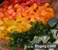 Finely chopped assorted fresh vegetables for decoration