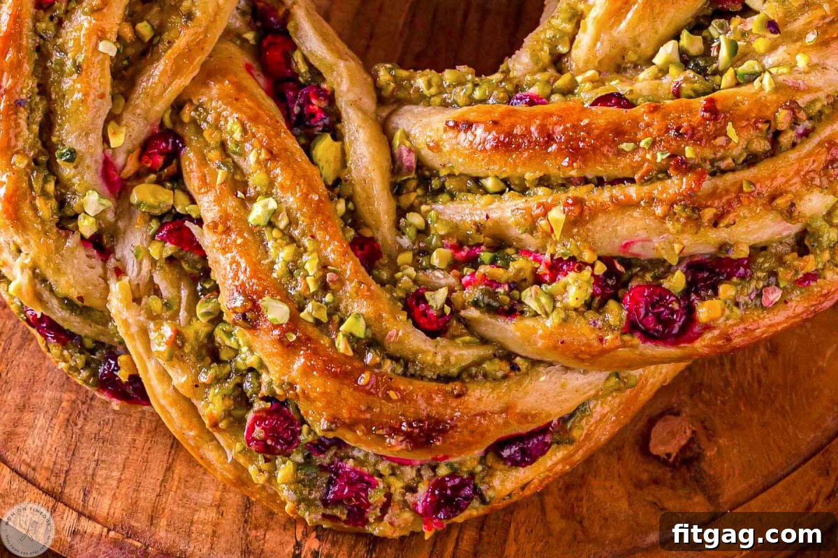 Close up look at the intricate braiding of the babka bread recipe.