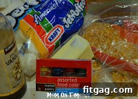 Ingredients laid out for making marshmallow popcorn balls.