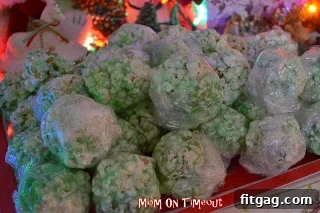 Individually wrapped popcorn balls ready for a party.