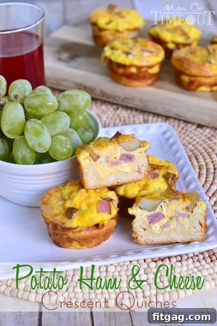 Potato, Ham and Cheese Crescent Mini Quiches are easy to make and fun to eat!