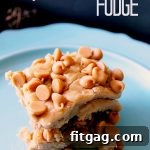 Delicious square of homemade Peanut Butter Fudge with peanut butter chips