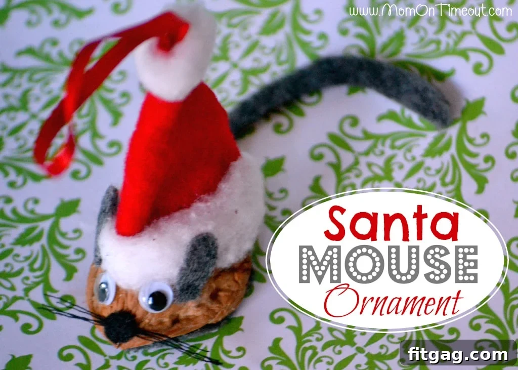 Collection of Santa Mouse Christmas Ornaments hanging on a tree