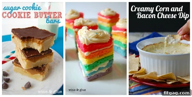Decadent Amaretto Chocolate Fudge 2 Selection of delicious recipes from Wine & Glue, including Sugar Cookie Cookie Butter Bars, Rainbow Heart Cakes, and Creamy Corn and Bacon Cheese Dip