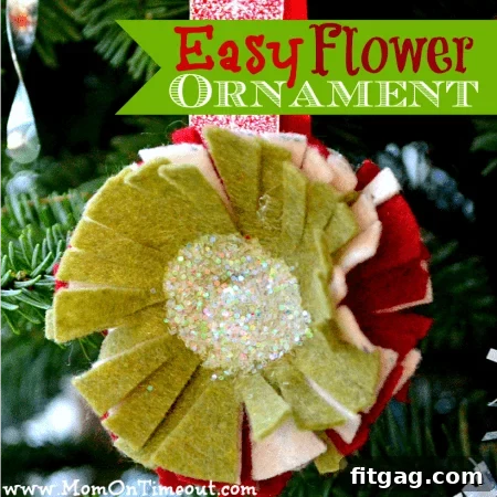 Close-up of a charming Easy Felt Flower Ornament