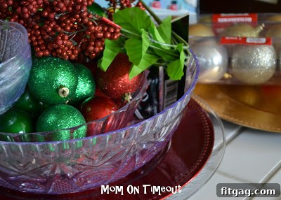Collection of plastic bowls, plates, and shatterproof ornaments from a dollar store.