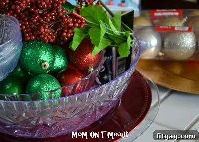 Collection of plastic bowls, plates, and shatterproof ornaments from a dollar store