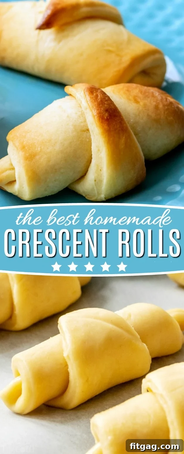Collage of Homemade Buttery Crescent Roll Process