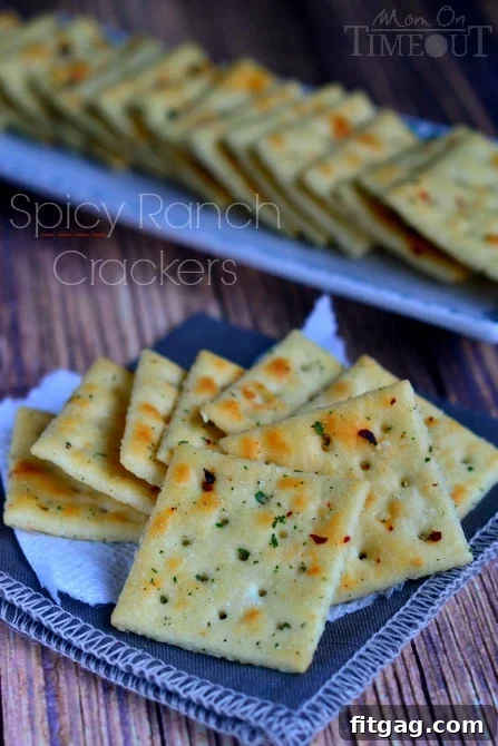 Irresistible 4-Ingredient Spicy Ranch Crackers | MomOnTimeout.com Delicious and easy spicy ranch crackers, perfect for parties and snacks