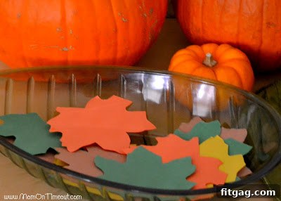 Thanksgiving Gratitude Tree close-up with leaves