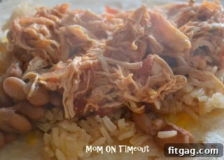 Two ingredients are all you need for this delicious Slow Cooker Salsa Chicken: chicken breasts and a jar of salsa.