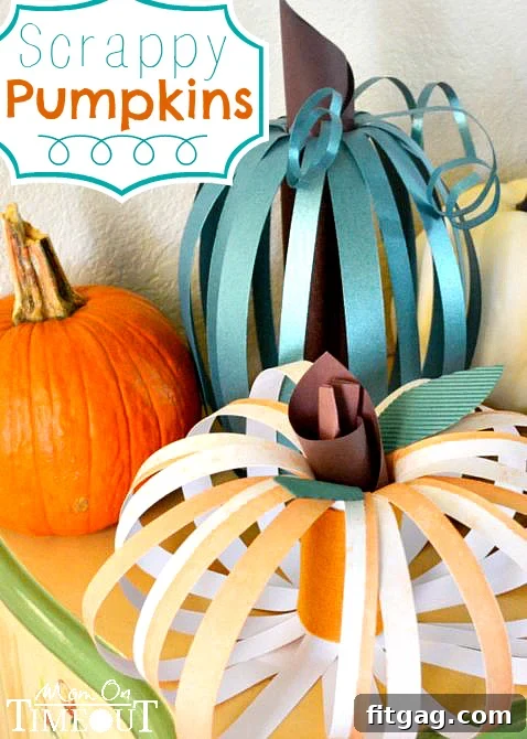 Scrappy Pumpkins: A Simple & Fun Fall Craft Scrappy Pumpkins are a super fun and easy way to decorate your home! | MomOnTimeout.com #craft #pumpkin