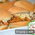 Mini chicken sliders with a side of coleslaw