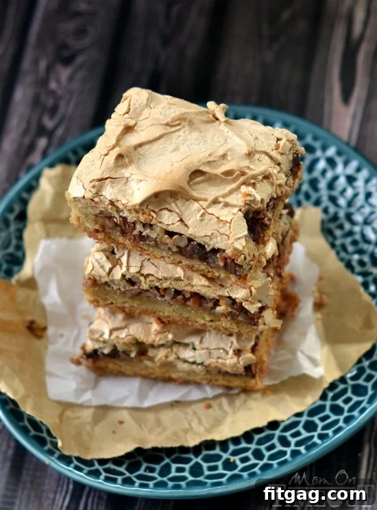 Golden Coconut Meringue Bars 3 Close-up of the delicious Brown Sugar Meringue Coconut Cookie Bars