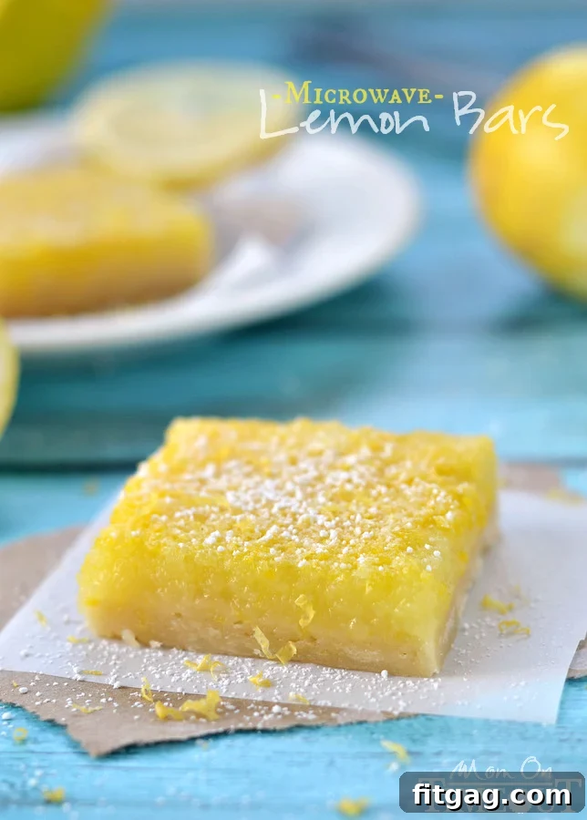 Speedy Lemon Bar Bliss 2 These amazing Microwave Lemons Bars are perfectly sweet with loads of tart lemon flavor! | MomOnTimeout.com