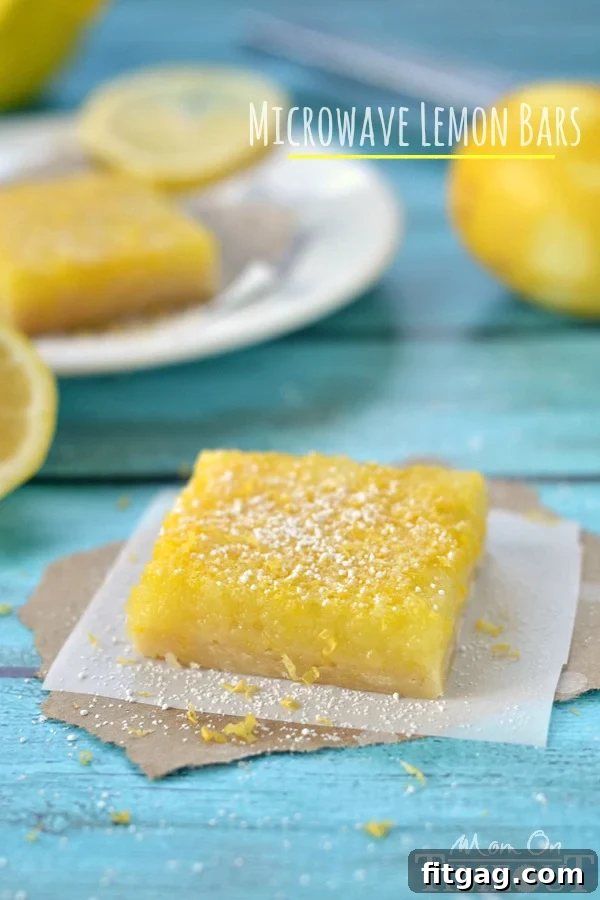 Speedy Lemon Bar Bliss 4 These amazing microwave Lemons Bars are perfectly sweet with loads of tart lemon flavor! | MomOnTimeout.com
