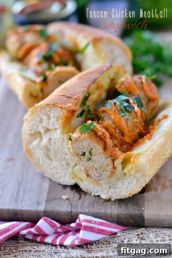 Tuscan Chicken Meatball Sandwiches | MomOnTimeout.com #ad
