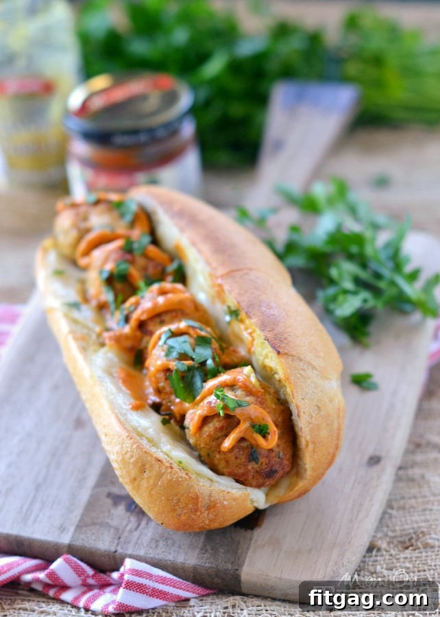 Tuscan Chicken Meatball Sandwiches | MomOnTimeout.com #ad