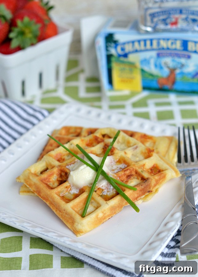 These freezer-friendly Bacon, Potato, and Cheese Waffles make school mornings just a little bit easier and a lot more yummy! | MomOnTimeout.com | #breakfast #waffles #Challenge #sponsored