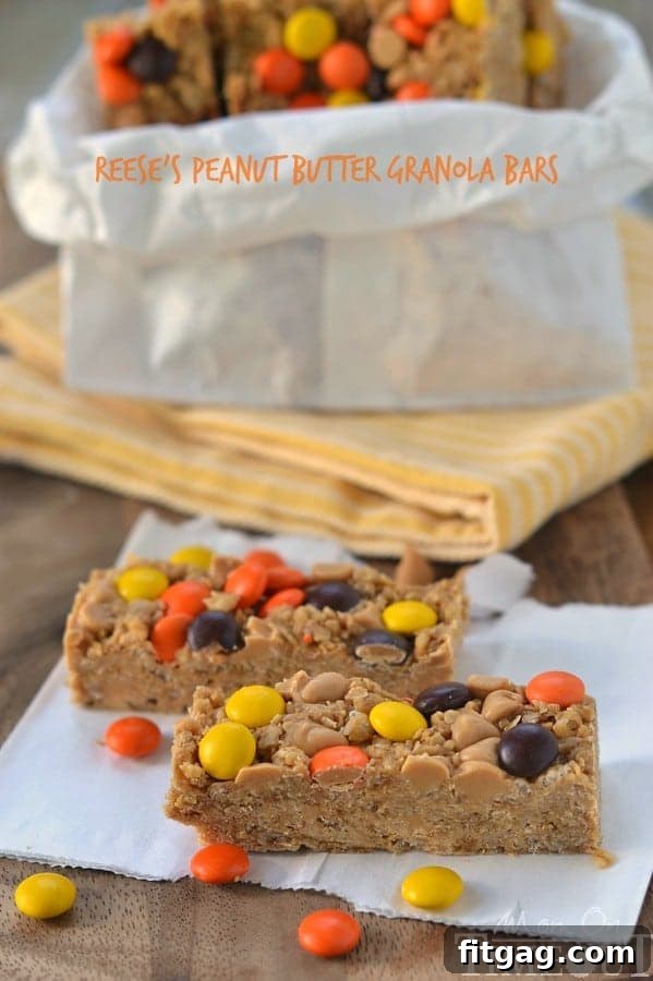 Easy no-bake Reese's Peanut Butter Granola Bars are hard to resist for kids and adults alike!