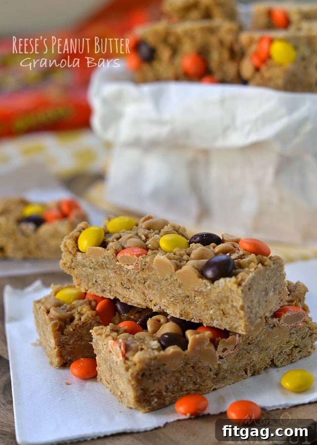 Easy no-bake Reese's Peanut Butter Granola Bars are hard to resist for kids and adults alike!