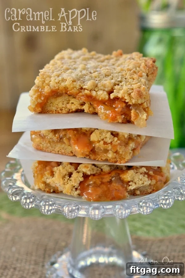 Decadent Caramel Apple Crumble Bars 5 Homemade Caramel Apple Crumble Bars, a family-friendly dessert