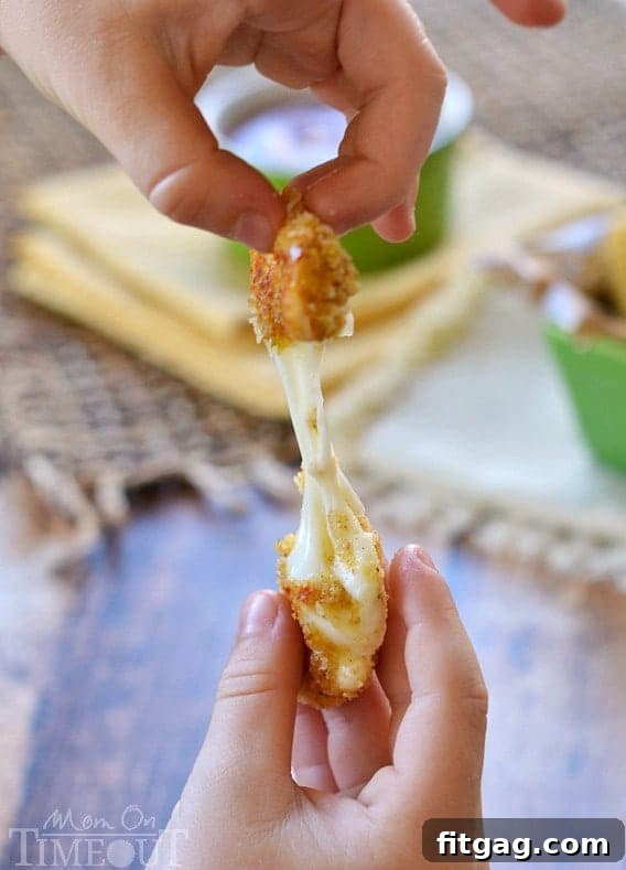 Freezer Perfect Baked Mozzarella Sticks 5 Crispy and cheesy, these Freezer-Friendly Baked Mozzarella Sticks are a healthier alternative to fried versions, packed with flavor and incredibly simple to prepare for any event.