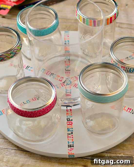 All jars and containers securely fastened to the homework station turntable