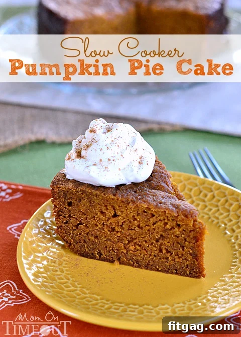 A comforting Slow Cooker Pumpkin Pie Cake, perfect for easy dessert.