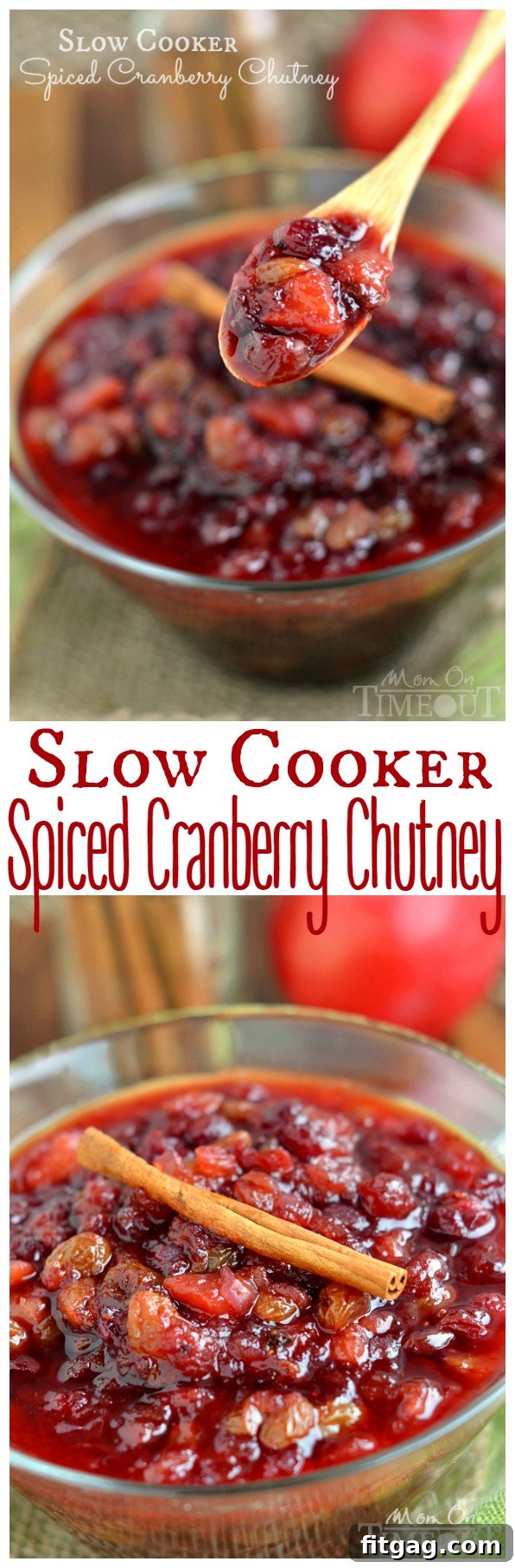 Easy and simple slow cooker cranberry chutney recipe, perfect for festive meals.