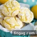 lemon cookies in small green basket lined with parchment