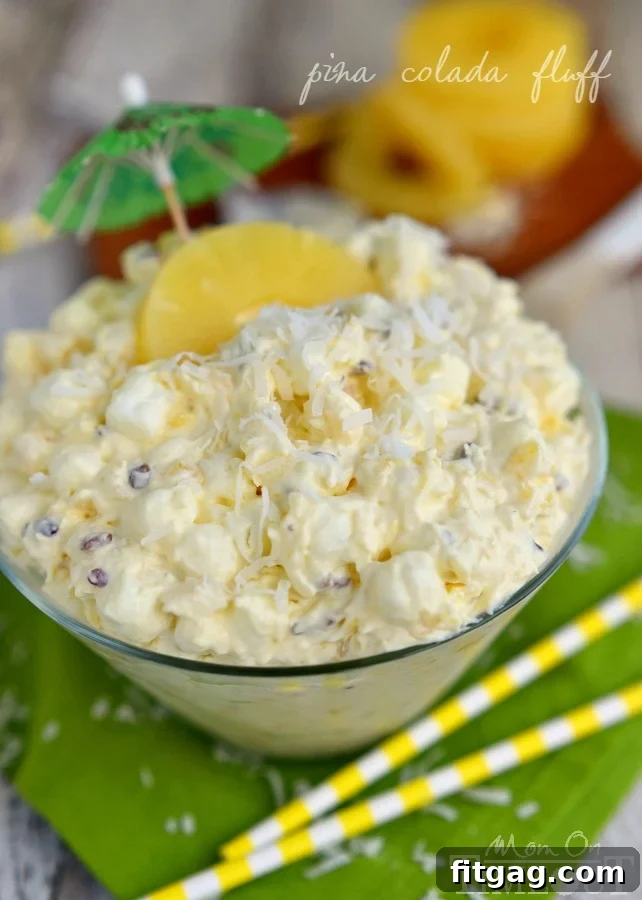 Pina Colada Fluff - A delightful blend of tropical flavors in an easy dessert salad, perfect for any gathering.