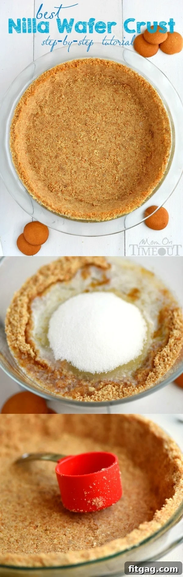 A beautiful Nilla Wafer pie crust, highlighting its versatility as a base for various desserts.